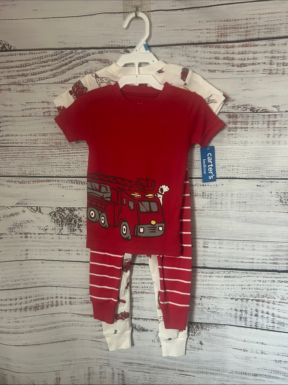 NWT set of 2 Carter's Fire Engine Pajama Set size 24 months